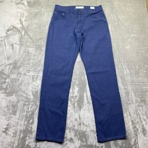 BRAX Cooper Fancy Regular Fit Mens Blue Chino Pants Sz 32 Fits 30" Preppy Career